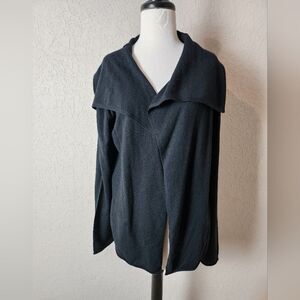 Michael Stars Wool Cashmere Blend Open Cardigan Sweater Black One Size